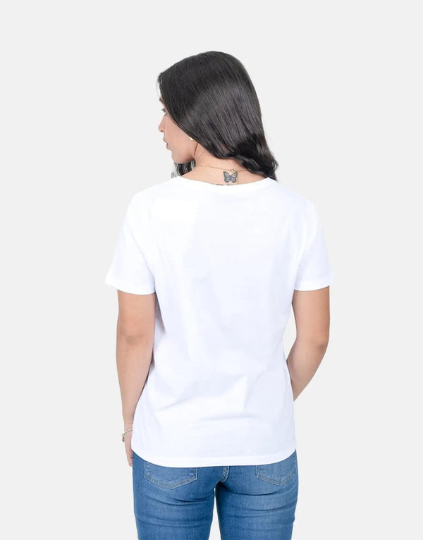 Guess Women's Classic White Crew Neck T-Shirt - Original Logo, Soft Cotton Blend