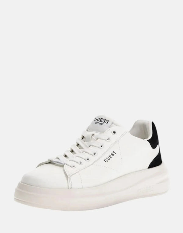 Guess Elbina Women's White Leather Platform Sneakers - Stylish Comfort Footwear