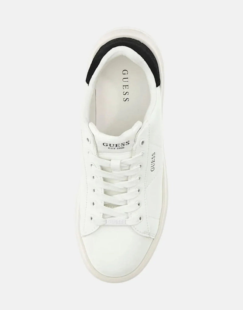 Guess Elbina Women's White Leather Platform Sneakers - Stylish Comfort Footwear