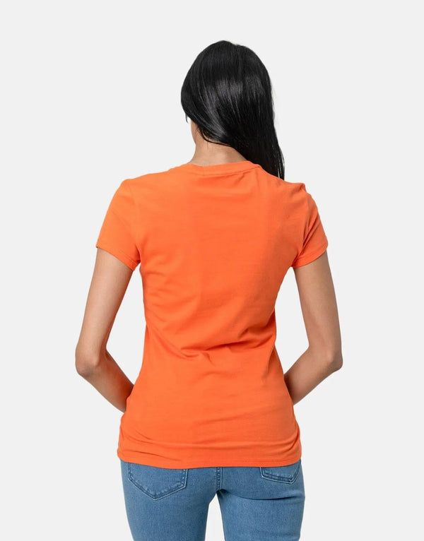 Vibrant Guess Women's Floral Tri T-Shirt in Orange – Soft Cotton Relaxed Fit