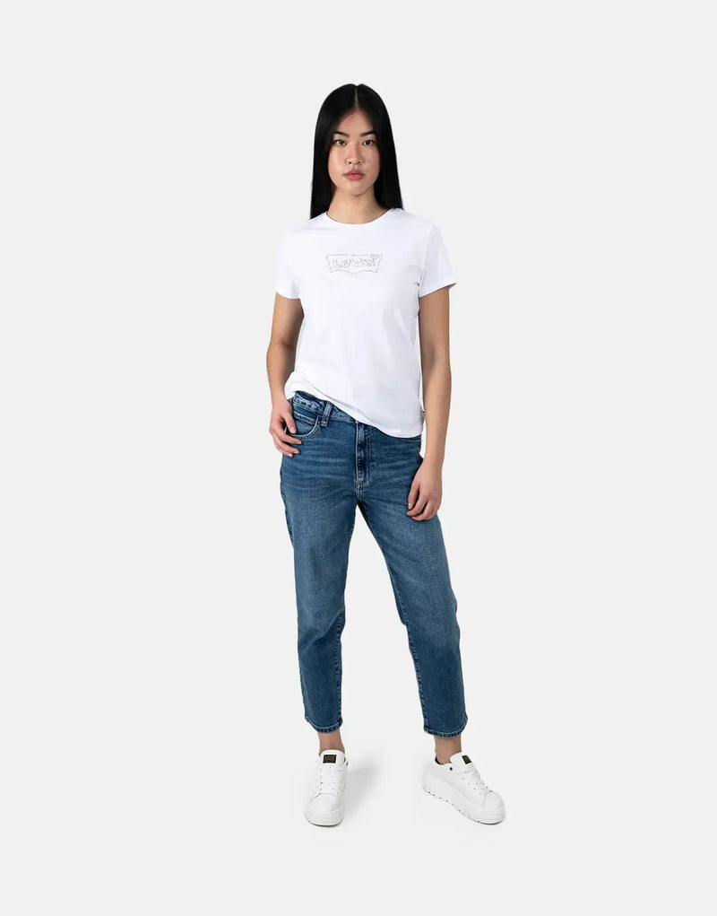 Guess Joan Mom Jeans: Timeless Style, Comfortable High-Waisted Blue Denim for Women