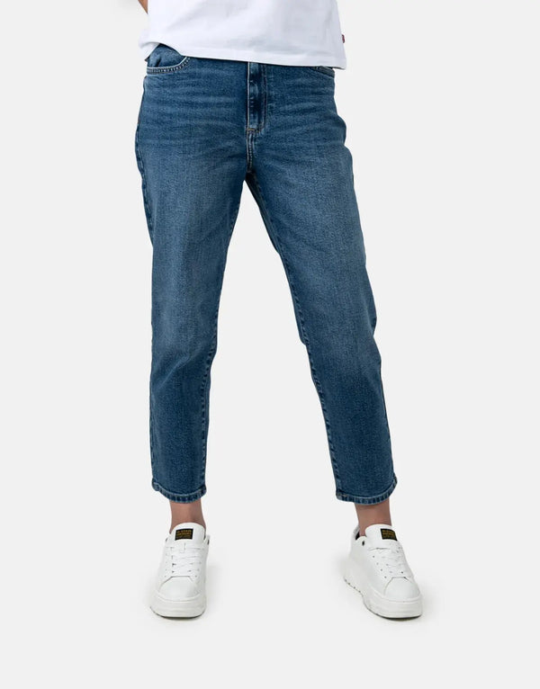 Guess Joan Mom Jeans: Timeless Style, Comfortable High-Waisted Blue Denim for Women