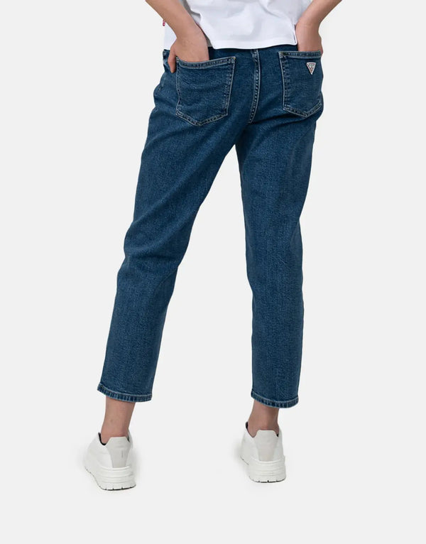 Guess Joan Mom Jeans: Timeless Style, Comfortable High-Waisted Blue Denim for Women