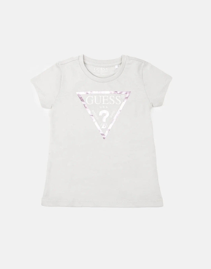 Guess Kids' Soft Cotton Core Logo T-Shirt - Comfortable Everyday Grey Tee