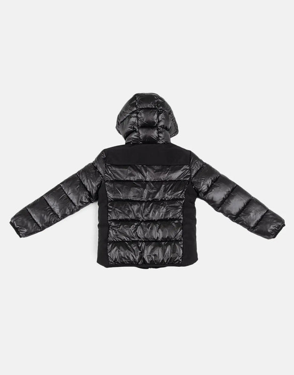 Guess Kids Stylish Hooded Black Puffer Jacket Warm Winter Outerwear
