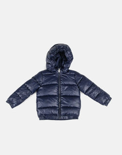 Guess Kids Hooded Navy Puffer Jacket - Warm, Stylish, Durable Outerwear