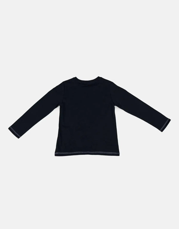 Guess Kids La Carli 81 Blue Cotton Blend Graphic Crew Neck T-Shirt