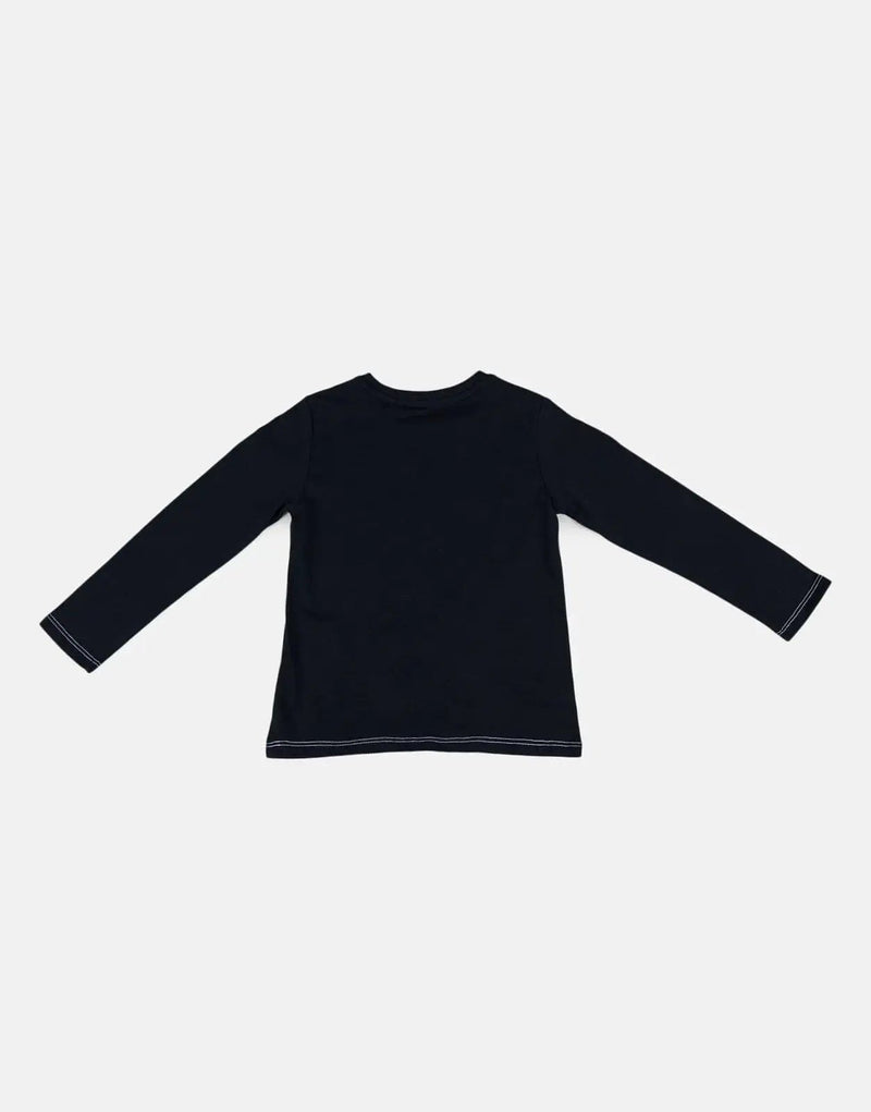 Guess Kids La Carli 81 Blue Cotton Blend Graphic Crew Neck T-Shirt
