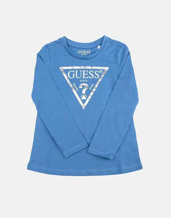Guess Kids Long Sleeve Core T-Shirt - Soft Cotton, Iconic Logo