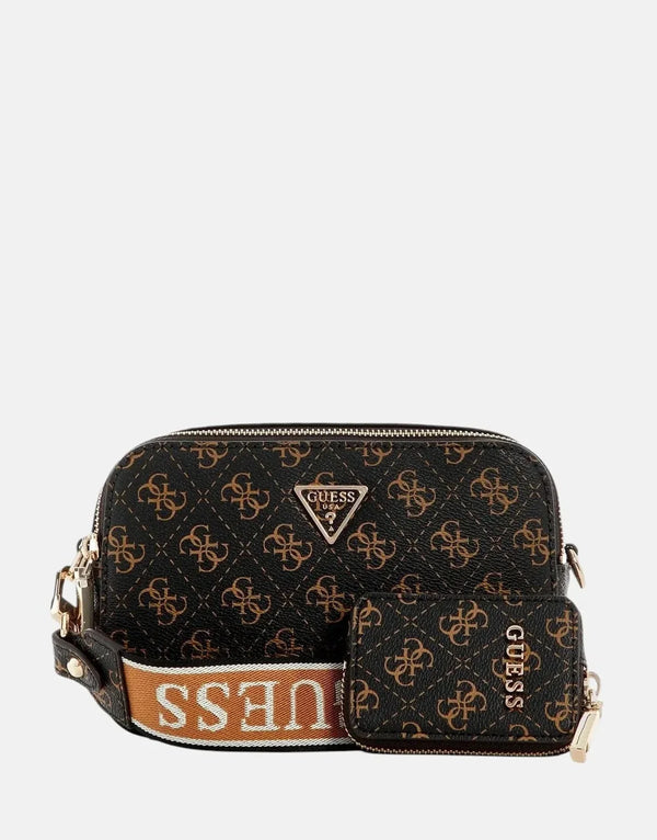 Guess Latona II Chic Brown Camera Crossbody Bag with Wallet