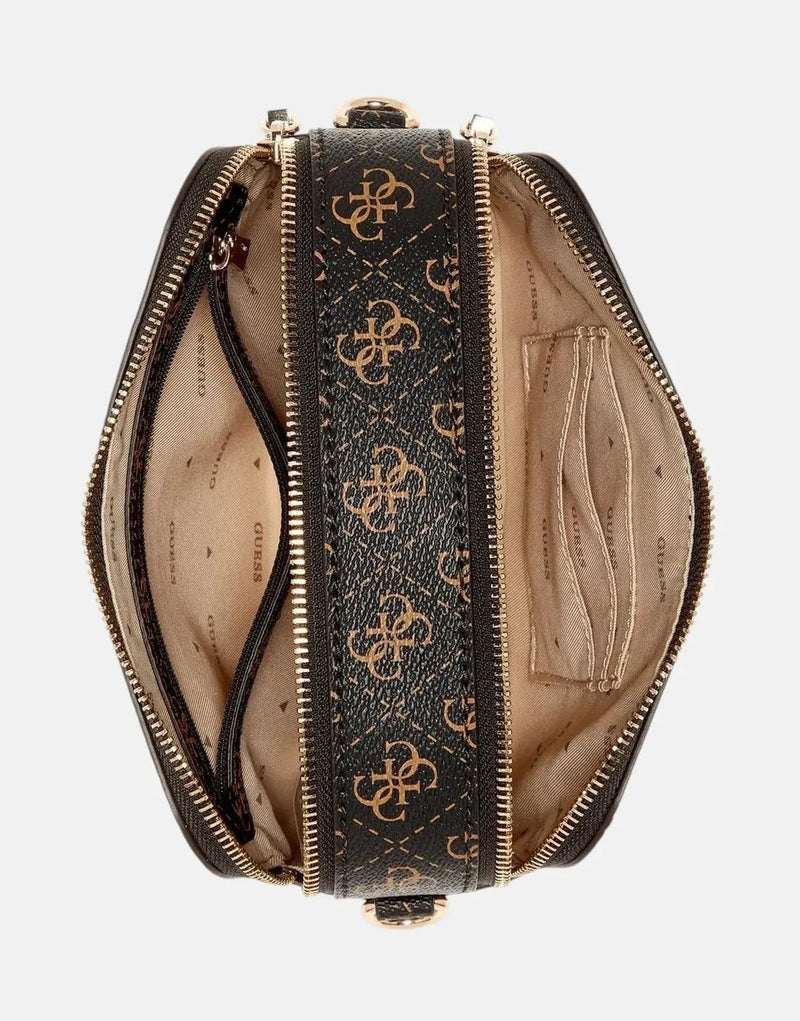 Guess Latona II Chic Brown Camera Crossbody Bag with Wallet