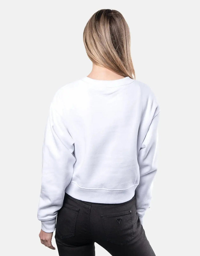 Guess Women's Iconic Cropped Logo Pullover Sweatshirt - Soft, Stylish, Everyday Comfort