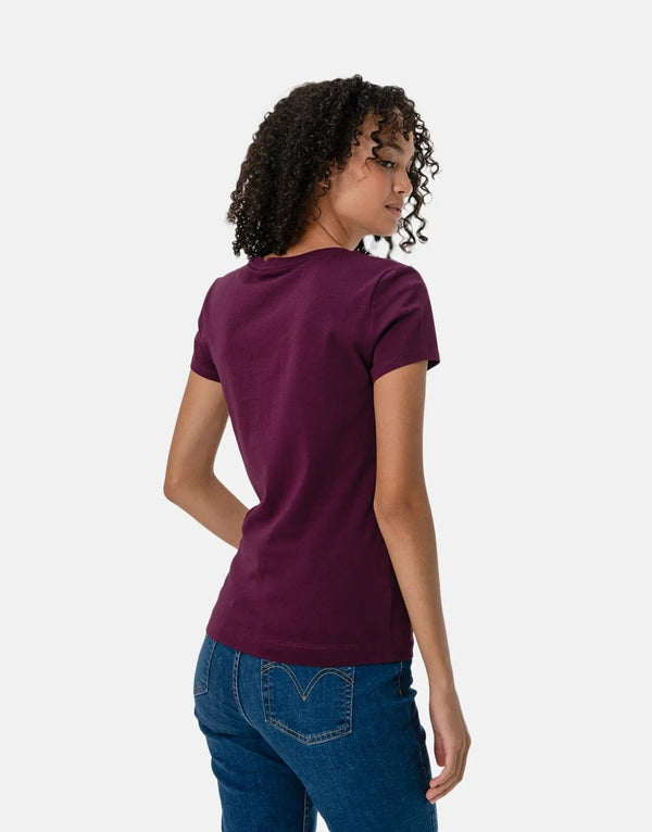 Guess Women's Purple Logo Micro Stud T-Shirt: Soft Cotton, Elegant Embellishments