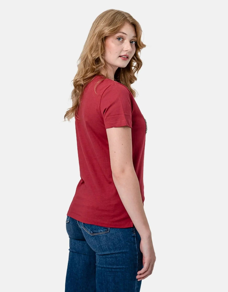 Guess Mirela Women's Vibrant Red Logo T-Shirt, Comfortable Cotton Blend, Modern Fit
