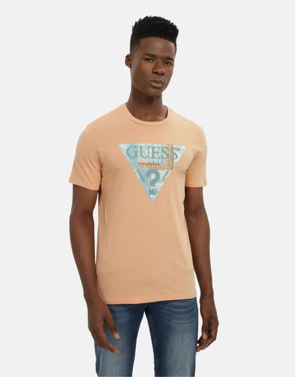 Guess Men's Premium Cotton Slim Fit T-Shirt with Iconic Tri Logo