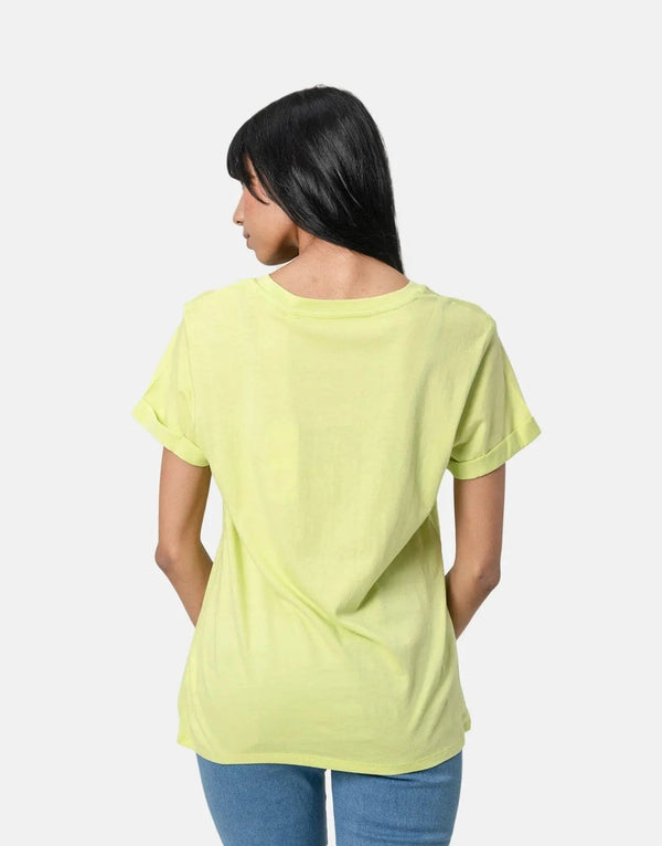 Guess Women's Vibrant Palm Print Casual Summer Tee Shirt