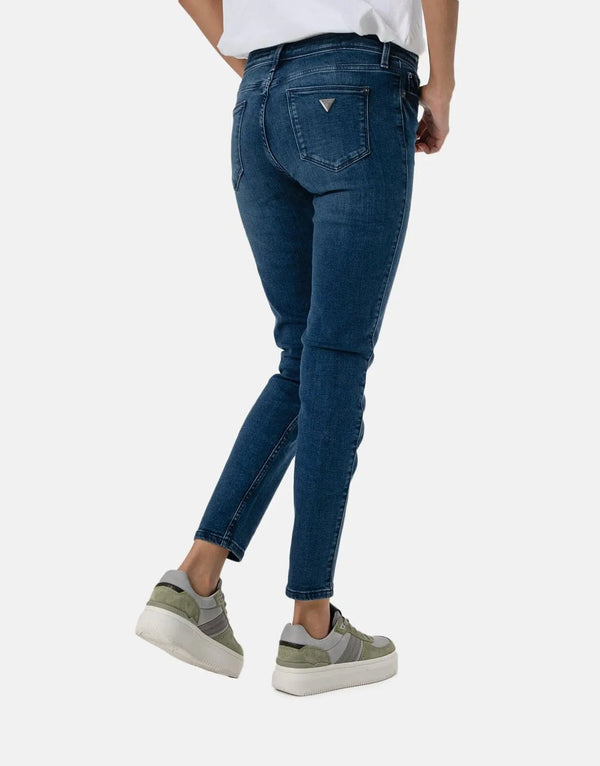 Guess Power Skinny Low Rise Jeans: Light Wash Denim, Figure-Flattering, Comfortable Stretch