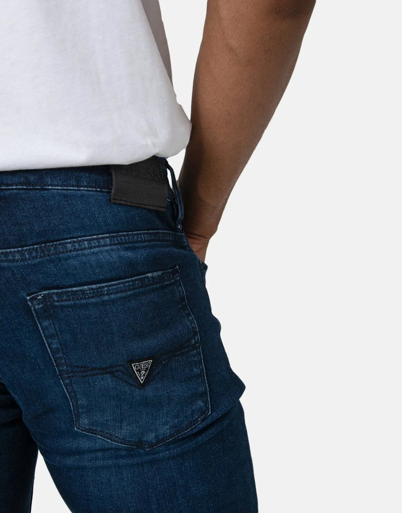Men's Guess Ringer Dark Wash Eco Slim Taper Jeans Sustainable Style