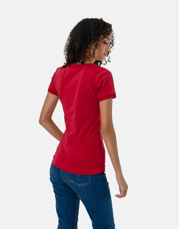 Iconic Guess Star Red Triangle T-Shirt for Women, Soft Cotton Blend