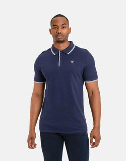 Guess Men's Tipped Core Polo Shirt: Classic Blue, Premium Everyday Style