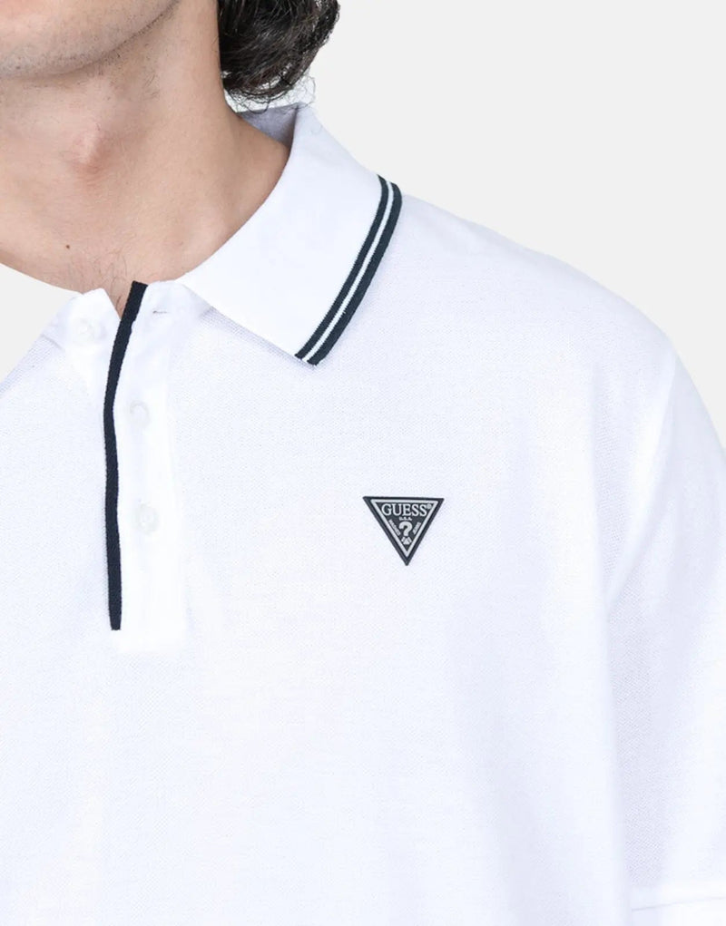 Guess Men's Tipped Core White Polo Shirt – Classic Comfort, Stylish Design
