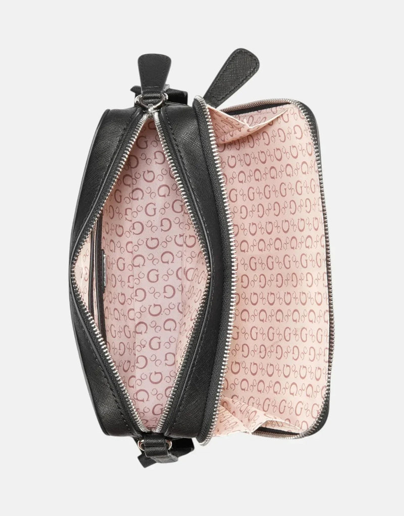 Guess Viviette Mini Double Zip Black Crossbody Bag - Sleek, Functional, Fashionable