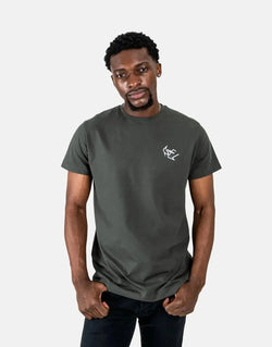 Distinctive Les Hommes Green T-Shirt with Bold Arrow Back Print