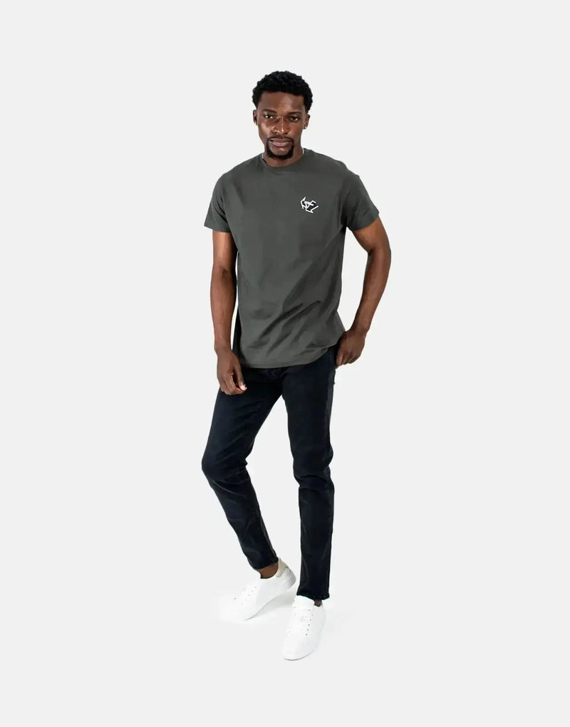 Distinctive Les Hommes Green T-Shirt with Bold Arrow Back Print