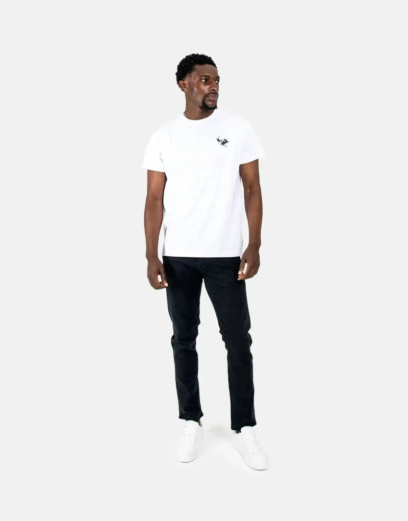 Men's Les Hommes Premium White T-Shirt: Signature Arrow Back Print, Soft Cotton, Stylish Fit