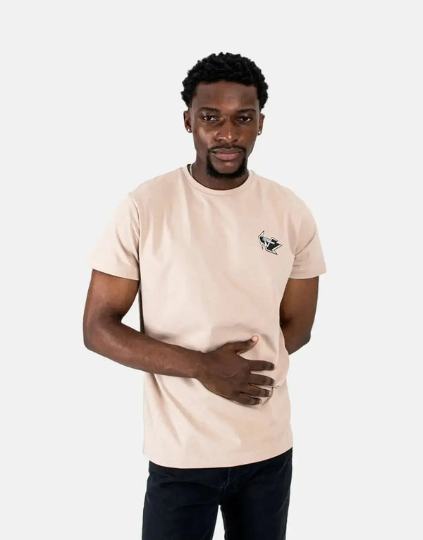 Men's Les Hommes Stone Arrow Back Print Premium Cotton T-Shirt Urban Style
