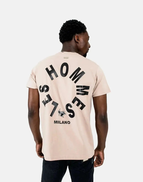 Men's Les Hommes Stone Arrow Back Print Premium Cotton T-Shirt Urban Style