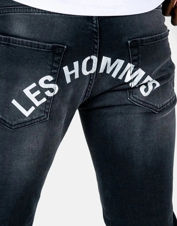 Men's Premium Black Printed Denim Jeans - Unique Pattern, Designer Style