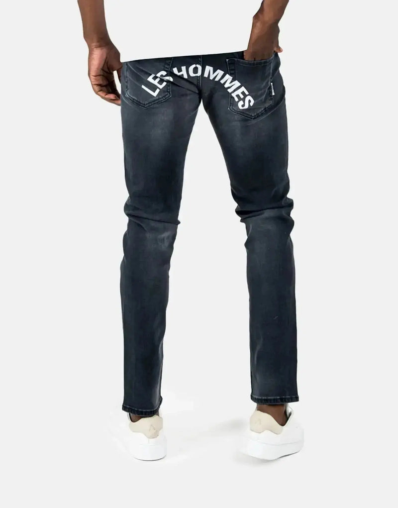 Men's Premium Black Printed Denim Jeans - Unique Pattern, Designer Style