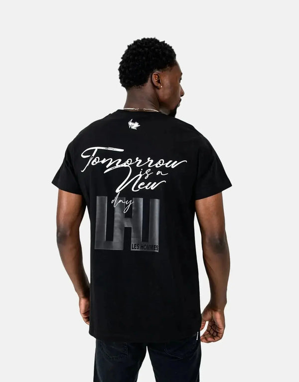 Les Hommes Black Box Print T-Shirt: Premium Men's Urban Style Tee