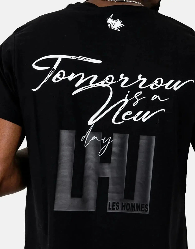 Les Hommes Black Box Print T-Shirt: Premium Men's Urban Style Tee