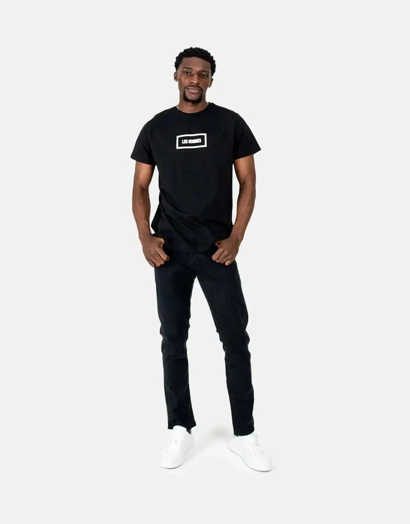 Les Hommes Black Box Print T-Shirt: Premium Men's Urban Style Tee