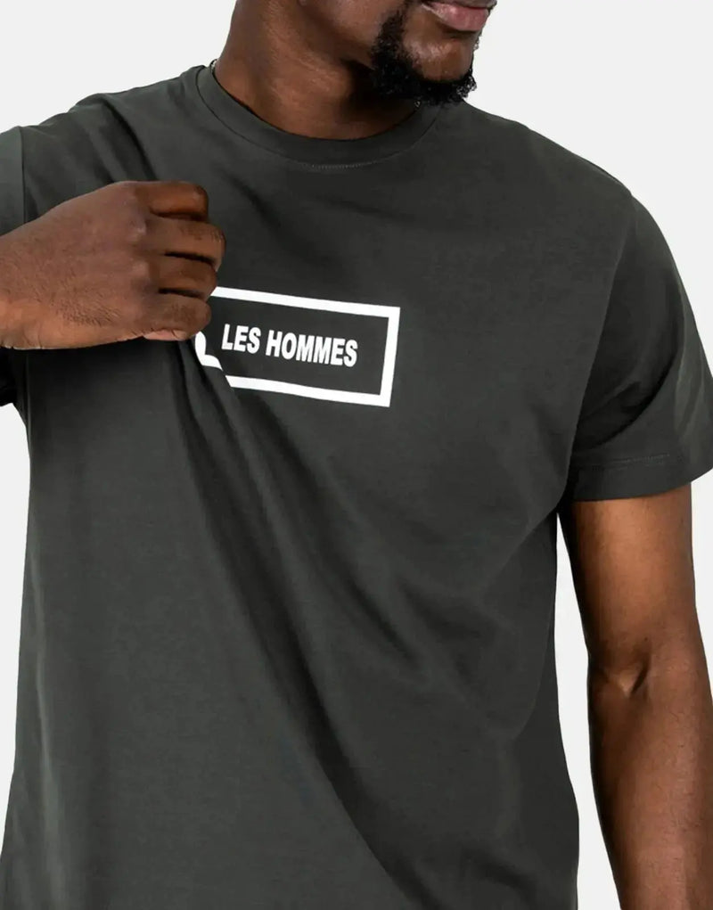 Stylish Men's Military Green Box Print T-Shirt - Premium Comfort Fit