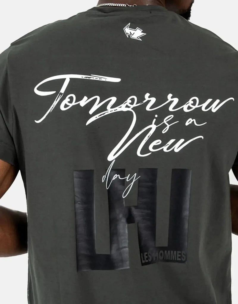 Stylish Men's Military Green Box Print T-Shirt - Premium Comfort Fit