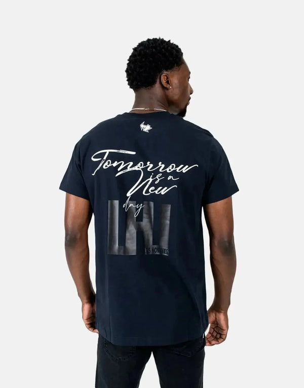 Les Hommes Men's Navy Box Print Designer T-Shirt: Premium Cotton Blend, Stylish Fit