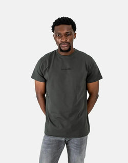 Les Hommes Men's Centre Print Military Green Cotton T-Shirt - Premium Casual Style