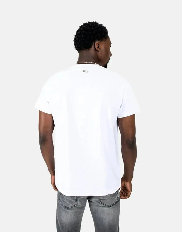 Stylish Les Hommes Men's White T-Shirt: Premium Cotton, Iconic Center Print