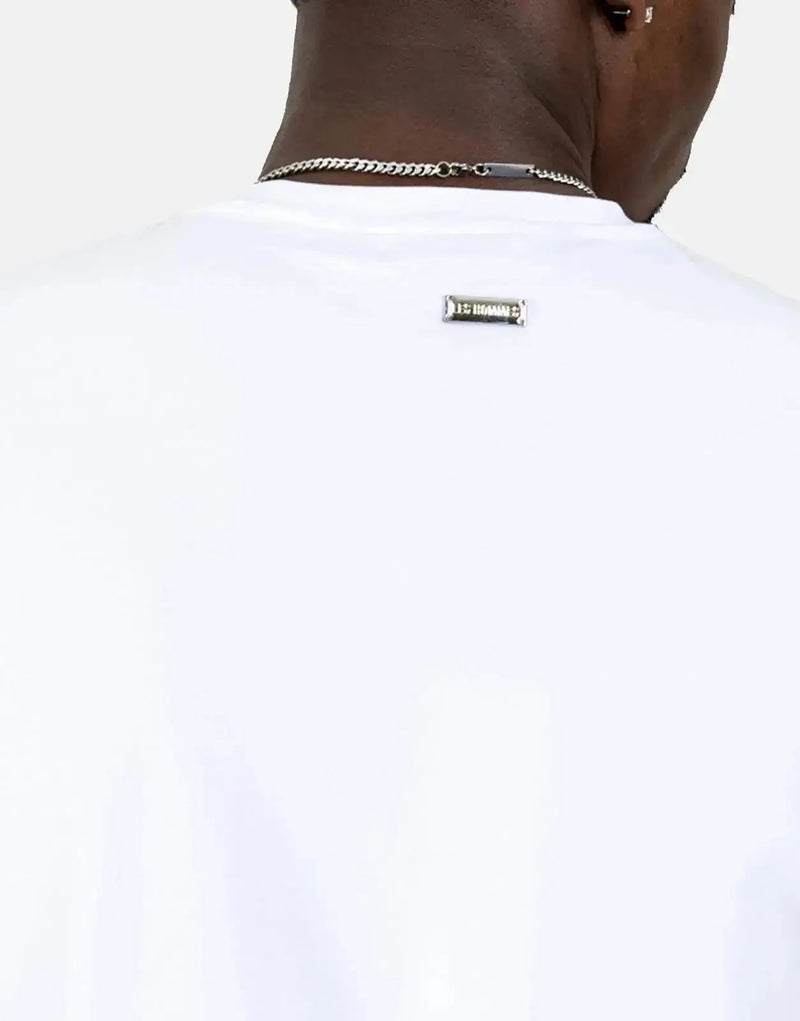 Stylish Les Hommes Men's White T-Shirt: Premium Cotton, Iconic Center Print