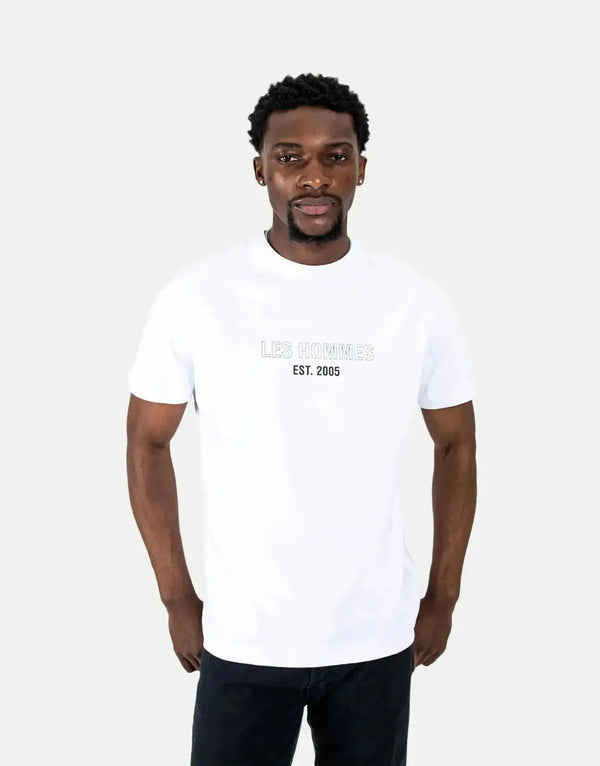 Les Hommes Est 2005 Men's White Premium Cotton Designer Luxury T-Shirt