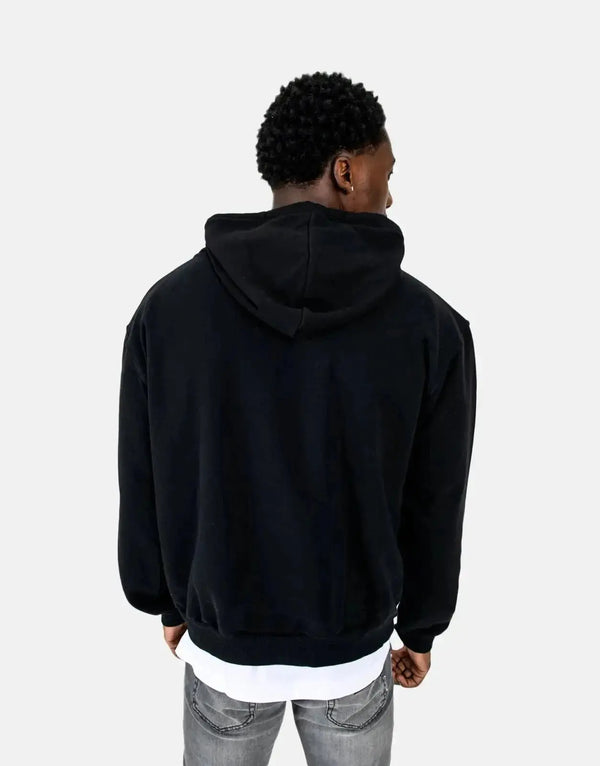 Les Hommes Bold Graphic Black Hooded Sweatshirt: Premium Comfort Streetwear Essential