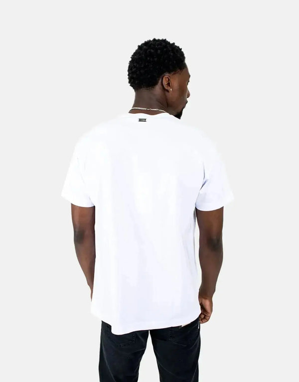 Les Hommes Graphic Print White T-Shirt - Distinctive Artistry, Ultimate Comfort