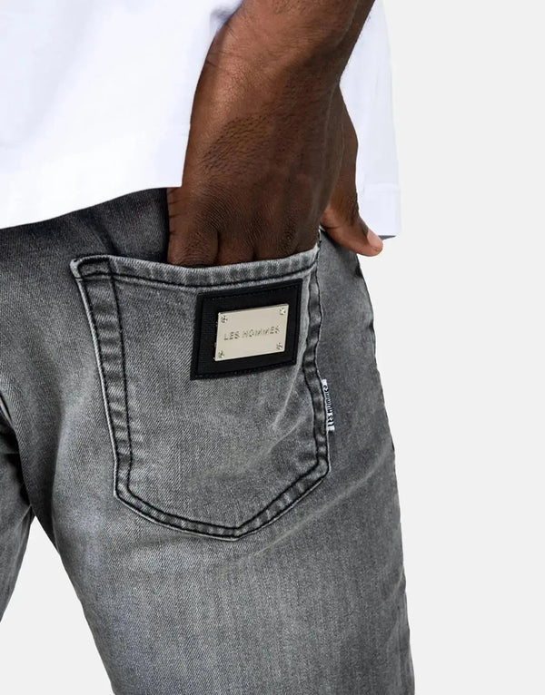 Les Hommes Premium Grey Wash Slim Fit Jeans - Modern Men's Designer Denim