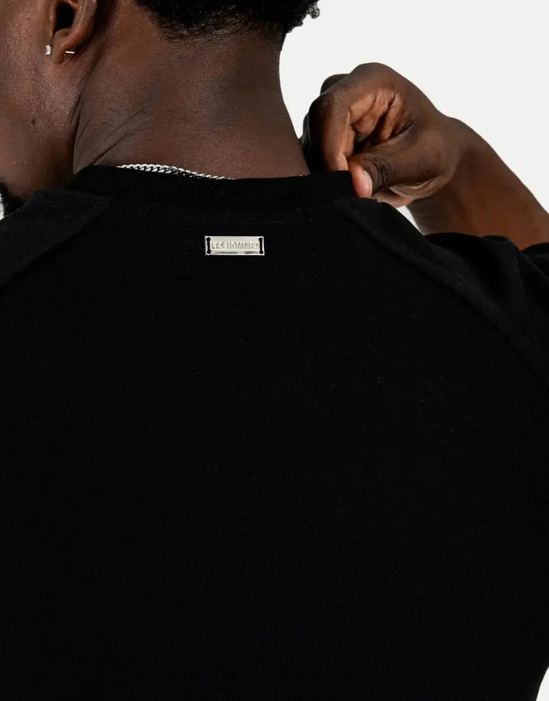 Les Hommes Premium Heavyweight Black Cotton T-Shirt for Men - Durable Style