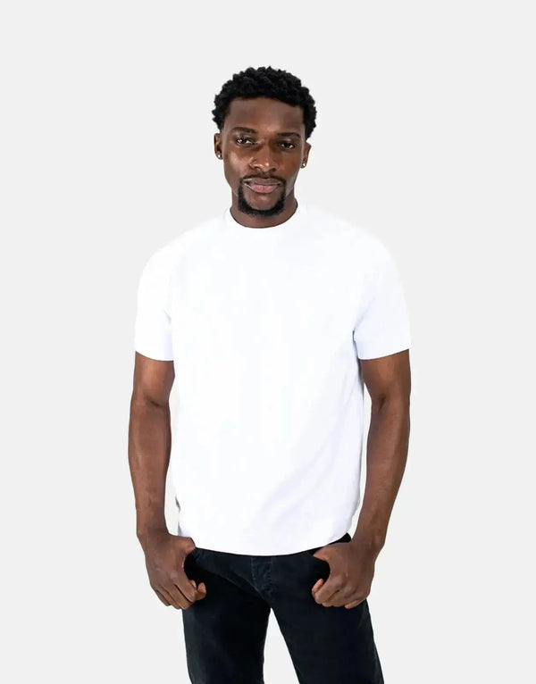 Les Hommes Men's Premium Heavyweight White Cotton T-Shirt – Durable Style