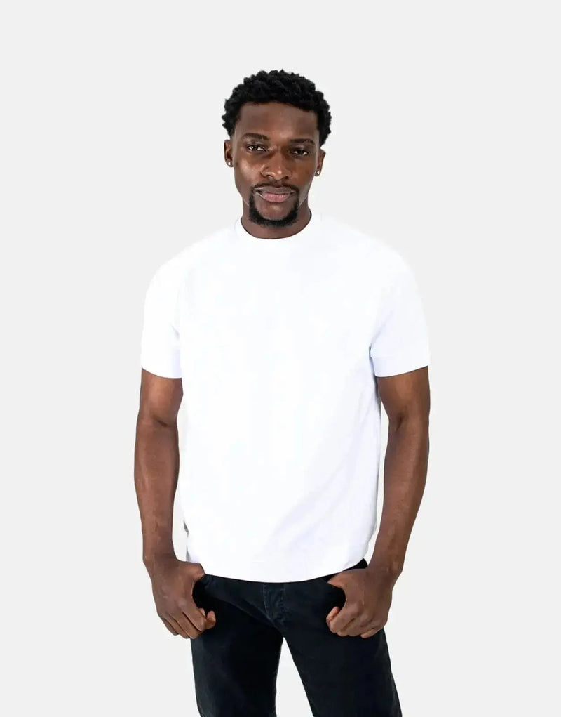 Les Hommes Men's Premium Heavyweight White Cotton T-Shirt – Durable Style