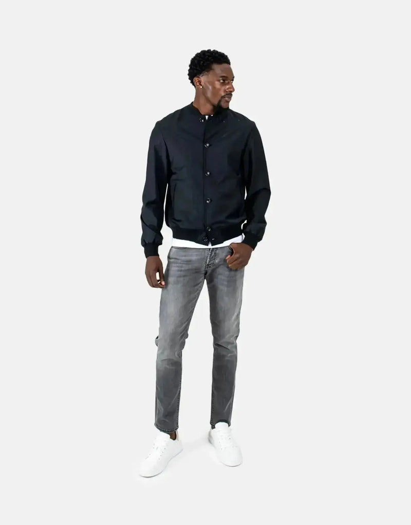 Les Hommes Premium Lightweight Black Bomber Jacket: Versatile Men's Urban Style